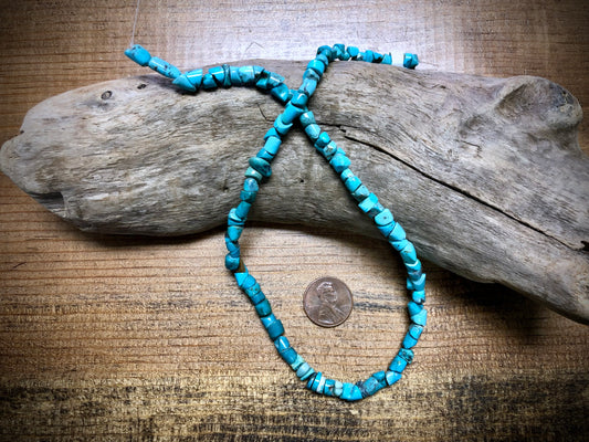 Turquoise Irregular Tubes - 2mm to 8mm - 15.5"