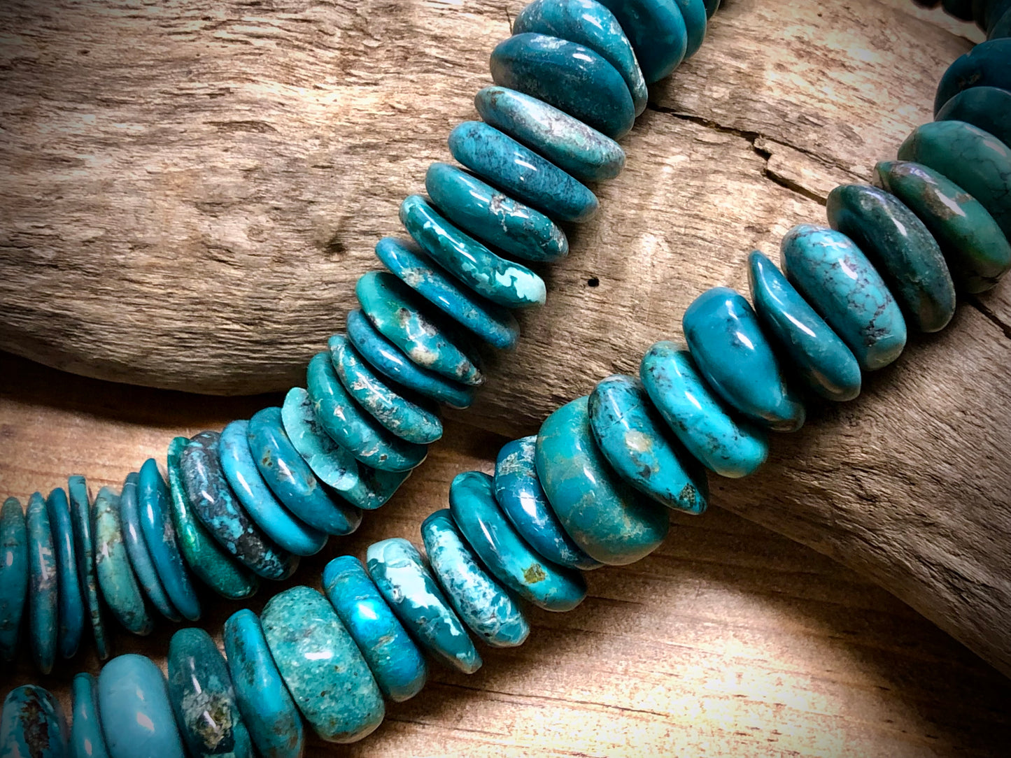 Blue Turquoise Large Discs Bead Strand - 16mm to 18mm - 15.5"