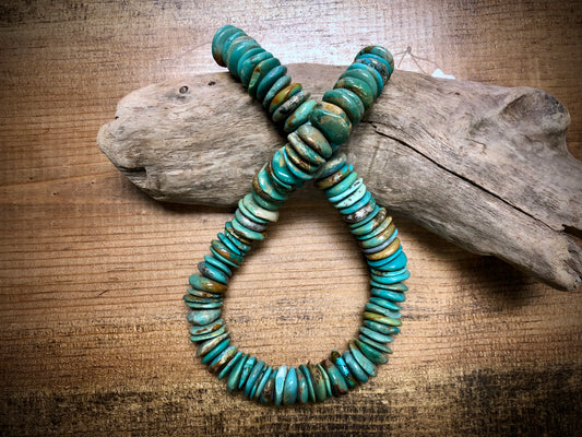 Green Turquoise Large Discs Bead Strand - 16mm to 18mm - 15.5"
