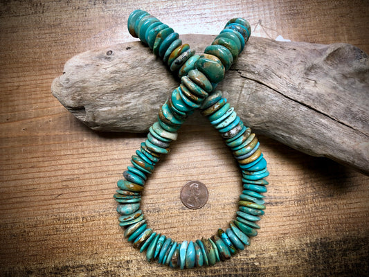 Green Turquoise Large Discs Bead Strand - 16mm to 18mm - 15.5"