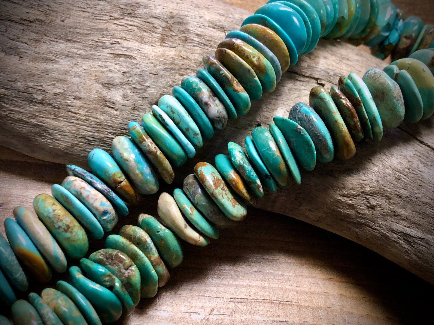 Green Turquoise Large Discs Bead Strand - 16mm to 18mm - 15.5"