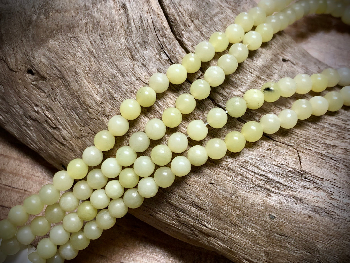 Natural Olive Serpentine Rounds Bead Strand - 4mm - 15.5"