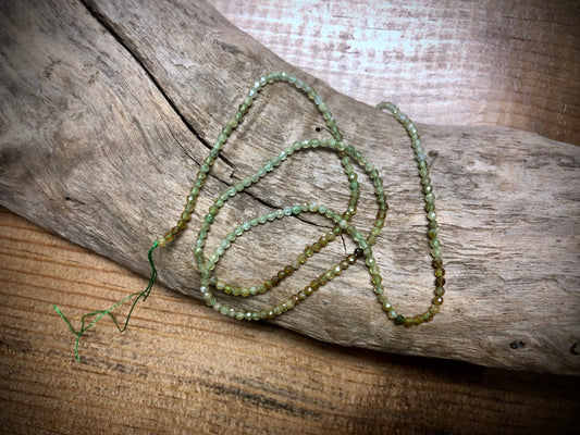 Multicolor Green Garnet Faceted Rounds Bead Strand - 2mm - 15.5"