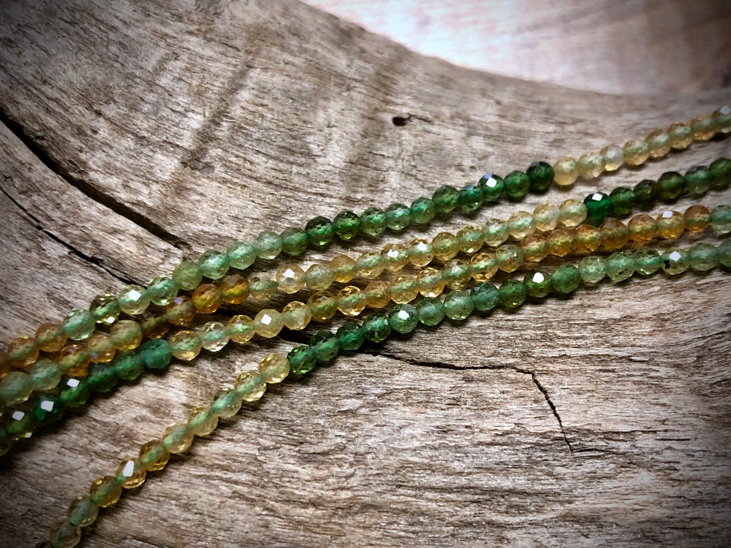 Multicolor Green Tourmaline Faceted Rounds Bead Strand - 2mm - 15.5"