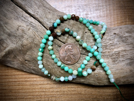 Multicolor Chrysoprase Faceted Rounds Bead Strand - 4mm - 15.5"