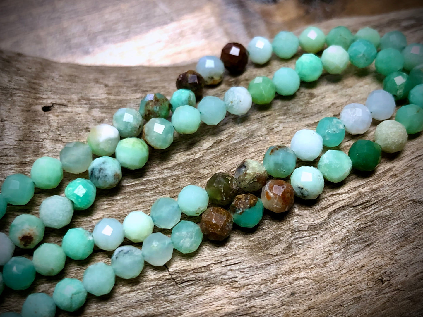 Multicolor Chrysoprase Faceted Rounds Bead Strand - 4mm - 15.5"