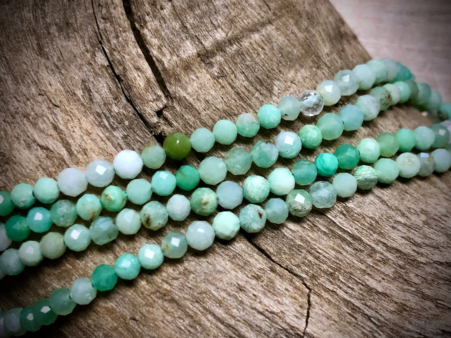 Multicolor Chrysoprase Faceted Rounds Bead Strand - 3mm - 15.5"