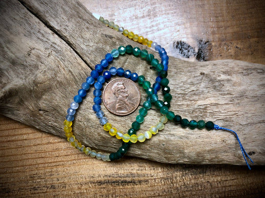 Rainbow Agate Faceted Rounds Bead Strand - 4mm - 15.5"