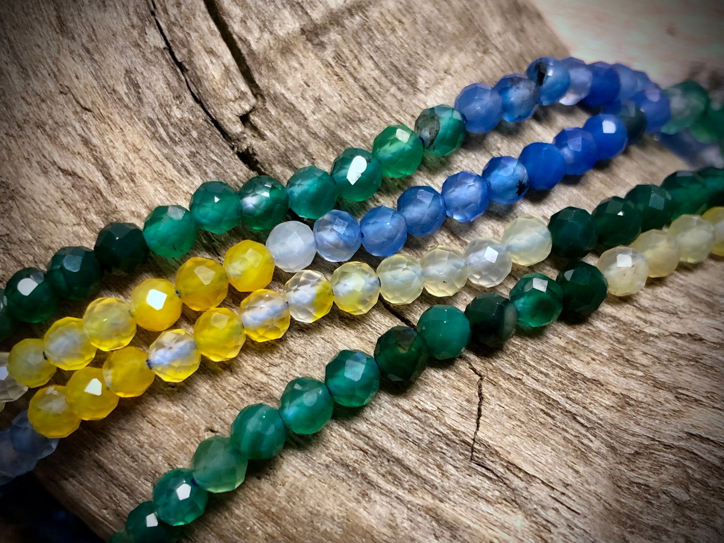 Rainbow Agate Faceted Rounds Bead Strand - 4mm - 15.5"