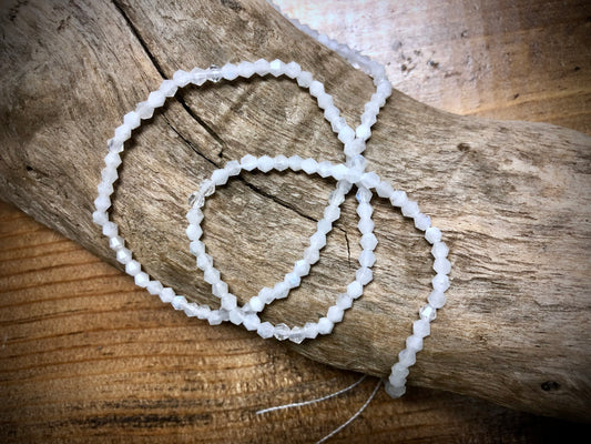 Blue Moonstone Faceted Bicones Bead Strand - 3mm - 15.5"