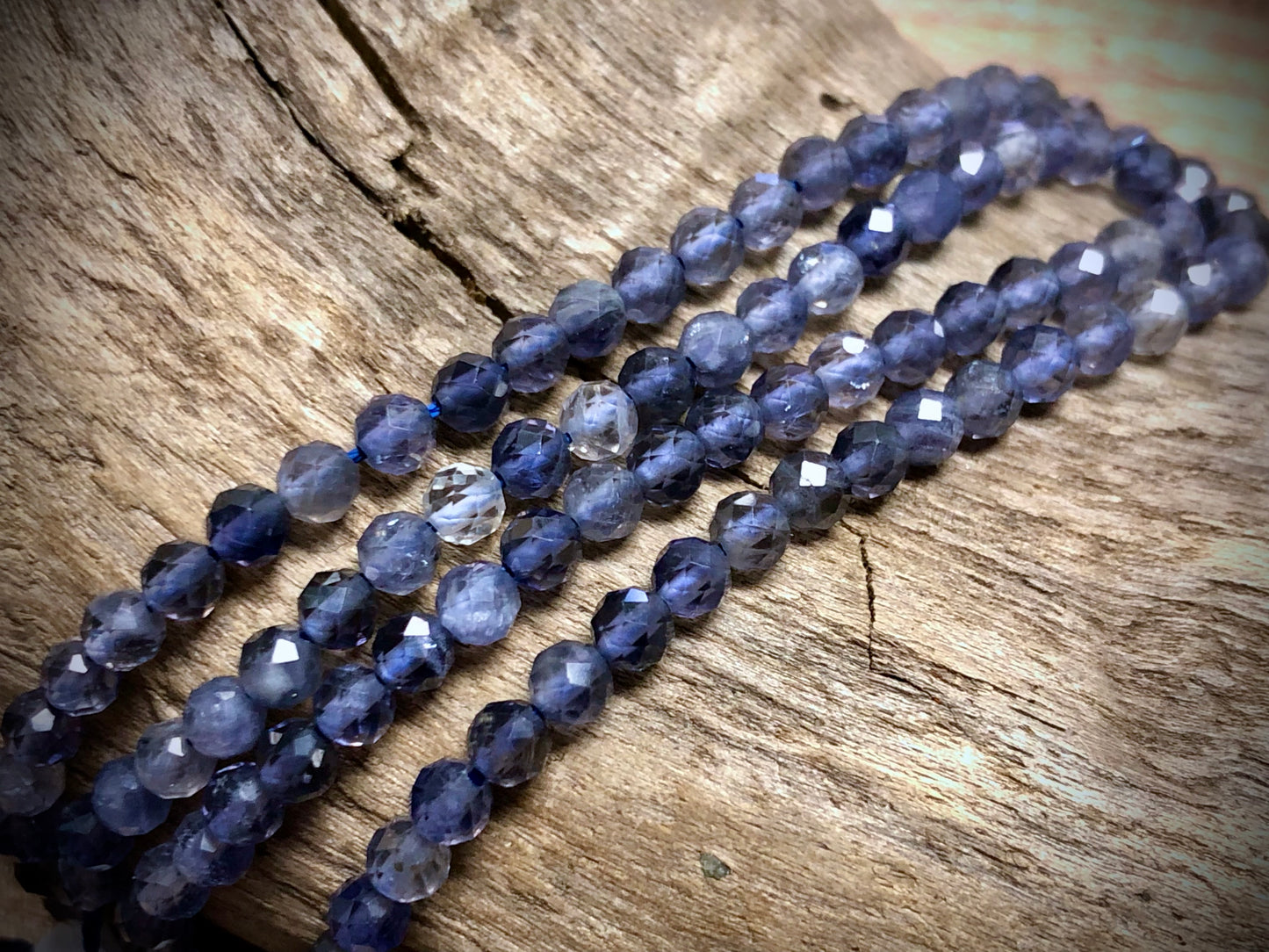 Iolite Grade A Faceted Rounds Bead Strand - 3.5mm - 15.5"