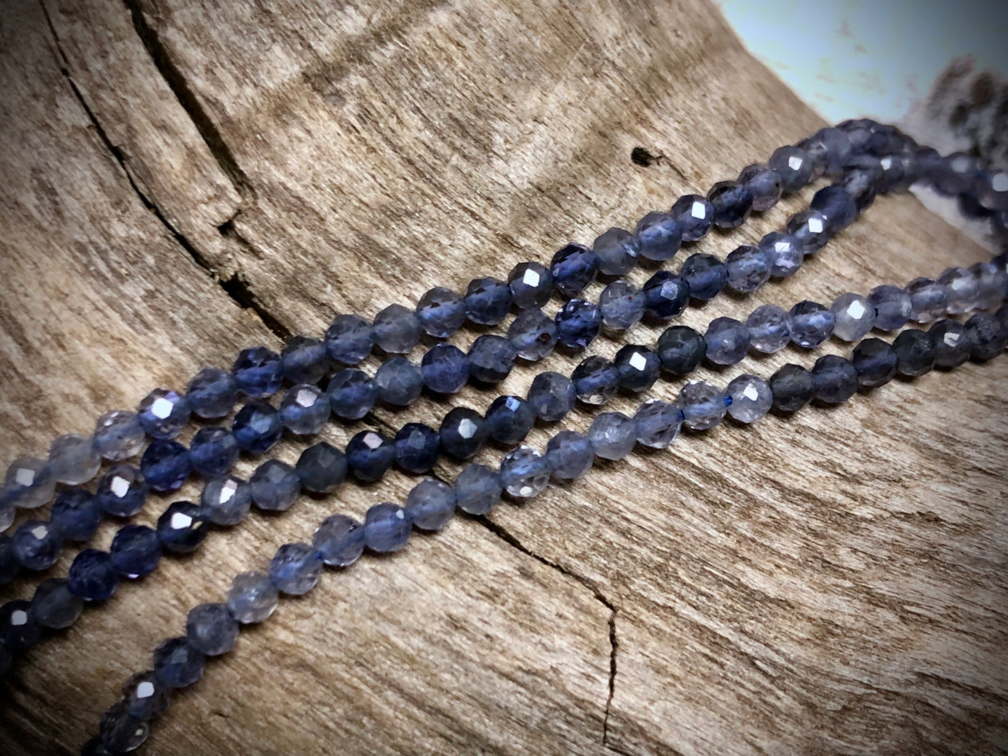 Iolite Faceted Rounds Bead Strand - 2mm - 15.5"