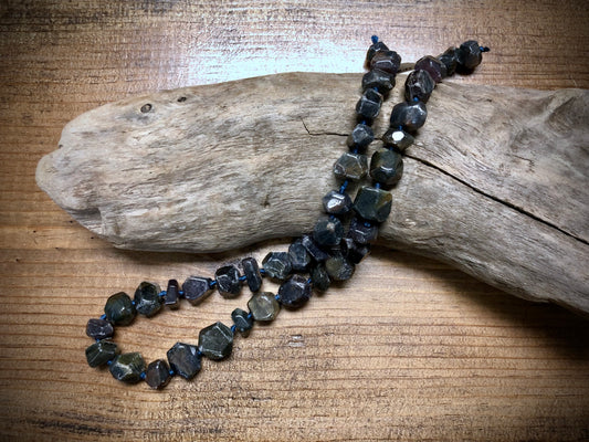 Sapphire Nuggets Bead Strand - 9mm x 12mm - 16"