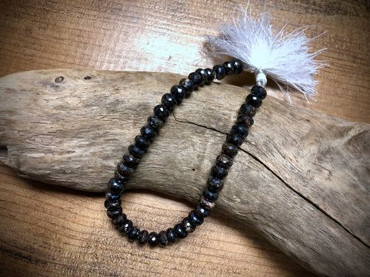 Amber-Green Tourmaline Faceted Rondelles - 10mm x 6mm - 9"