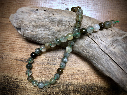 Green Tourmaline Quartz Rounds - 10mm - 16"