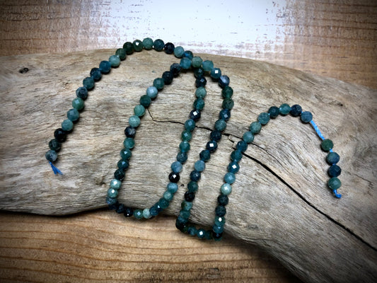 Blue Tourmaline Faceted Rounds - 4mm - 15.5"