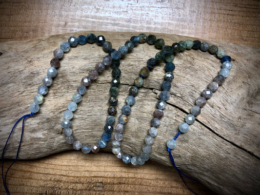 Kyanite Faceted Rounds - 4mm - 16"