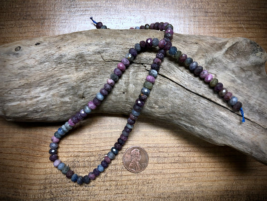 Natural Sapphire Faceted Rondelles - 6mm x 4mm - 15.5"