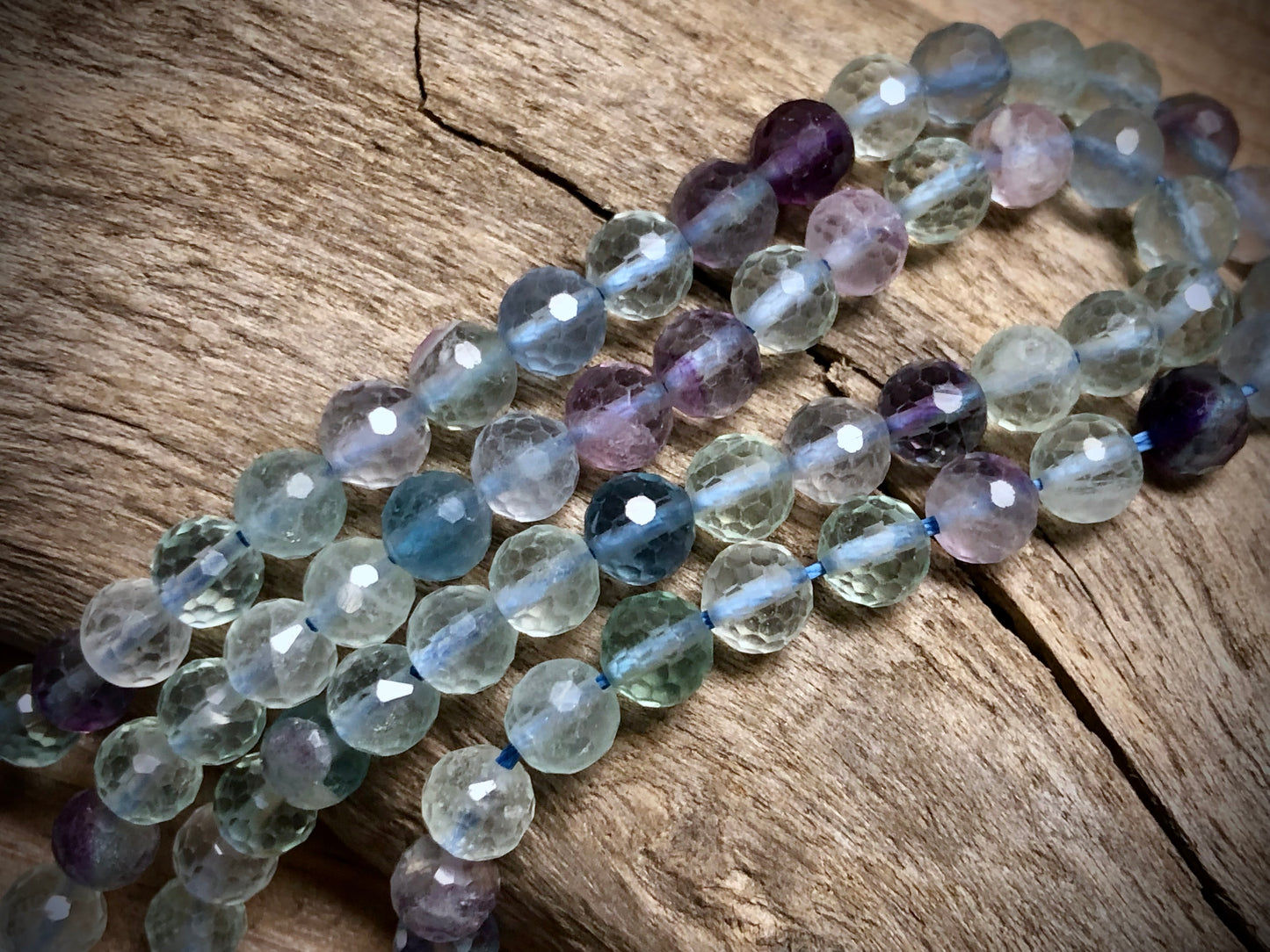 Fluorite Faceted Rounds - 6mm - 15.5"