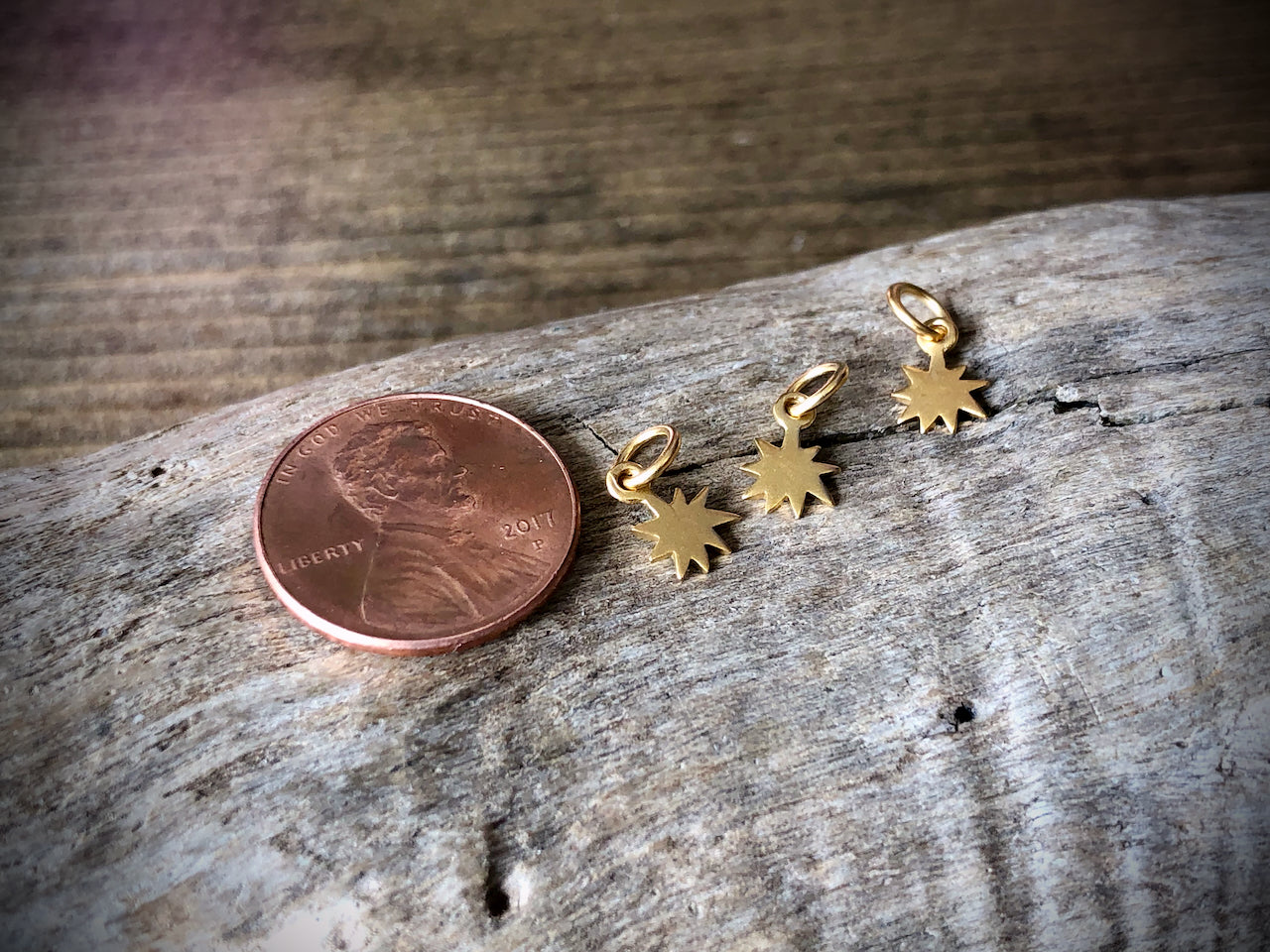 24k Gold Plated Tiny Starburst Charm