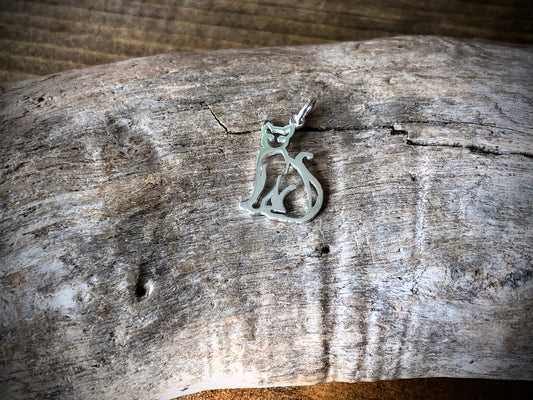 Sterling Openwork Cat Charm