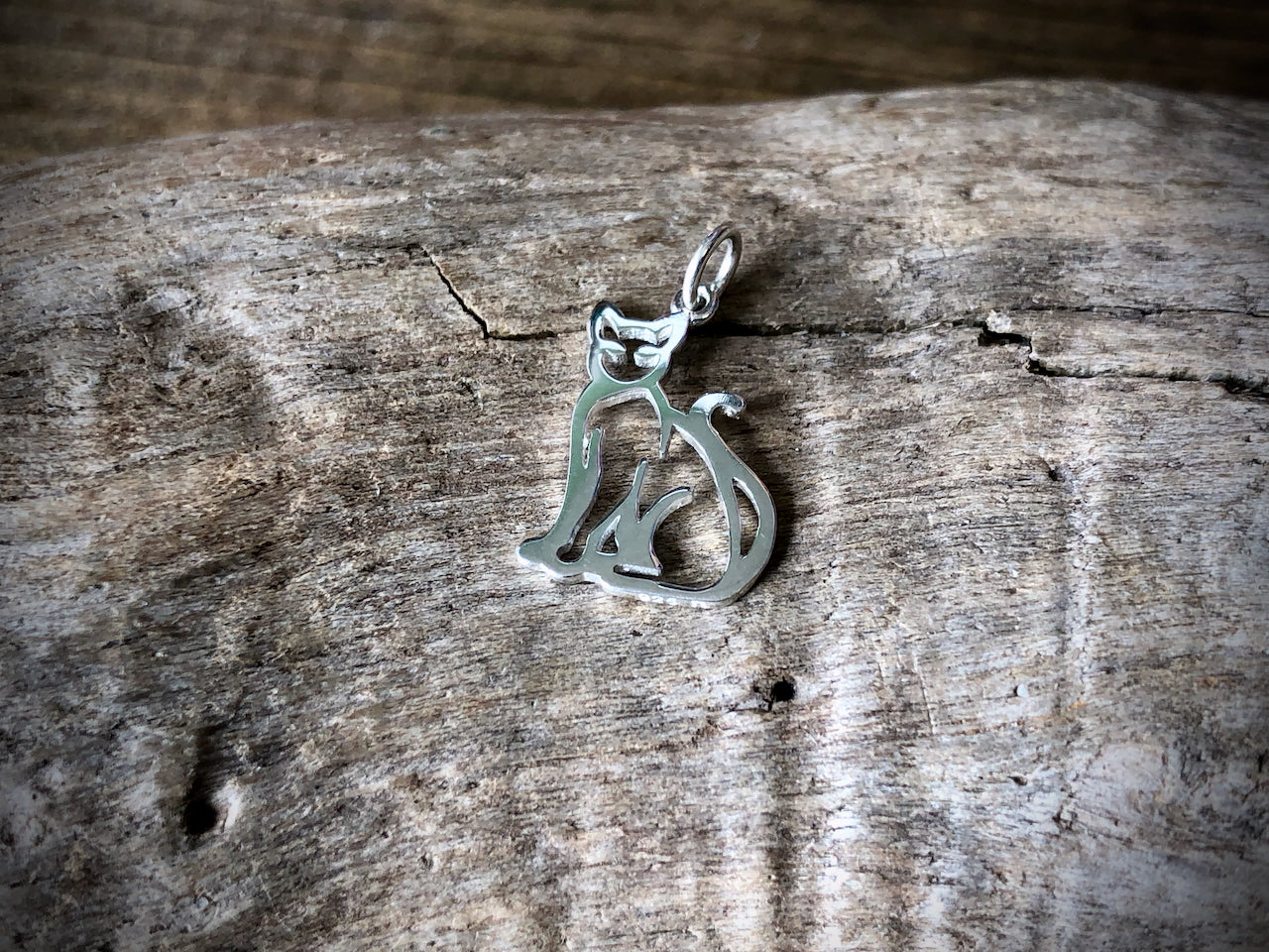 Sterling Openwork Cat Charm