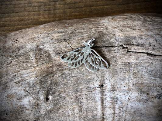 Sterling Openwork Moth Charm