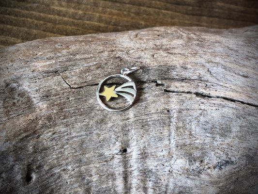 Sterling Shooting Star Charm with Bronze Star