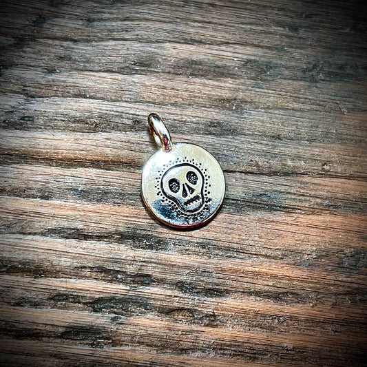 Antique Silver Plated Pewter Fancy Skull