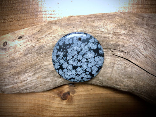 Black Lace Marble Stone Pendant - Round