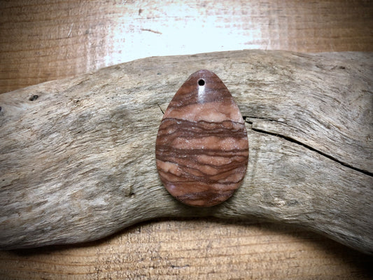 Brown Zebra Jasper Stone Pendant - Teardrop