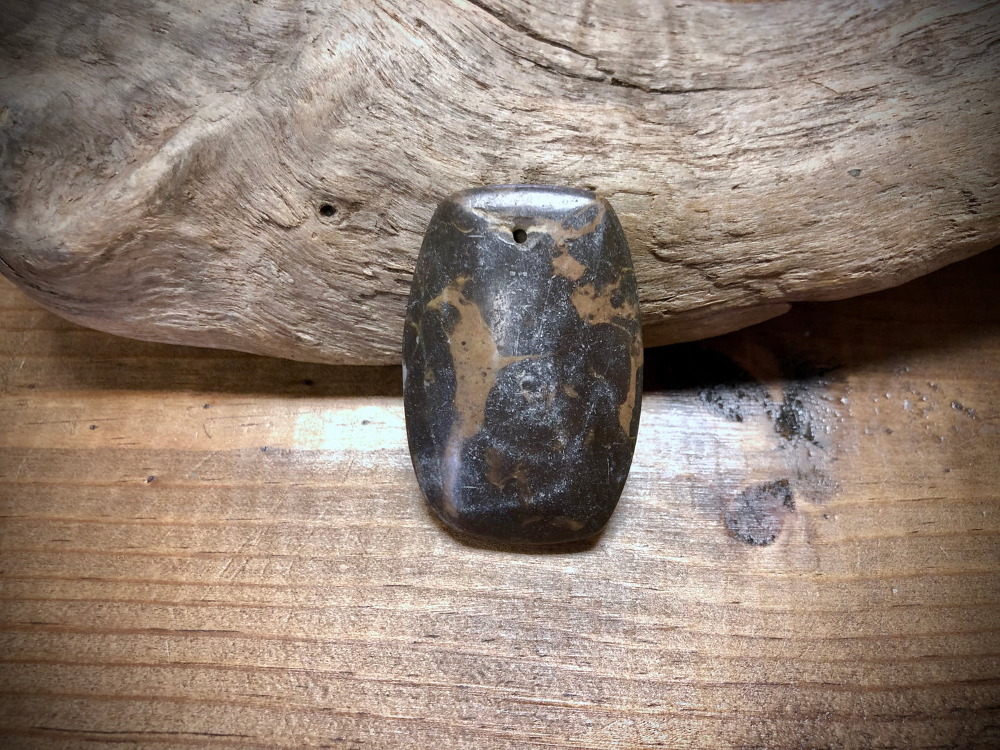 Brown Portoro Marble Stone Pendant - Long Cushion