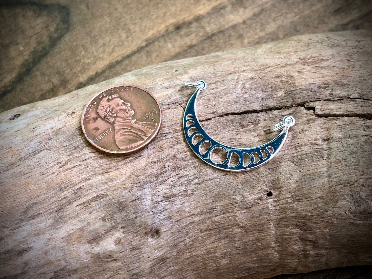 Moon Phases Pendant/Link - Silver Plated