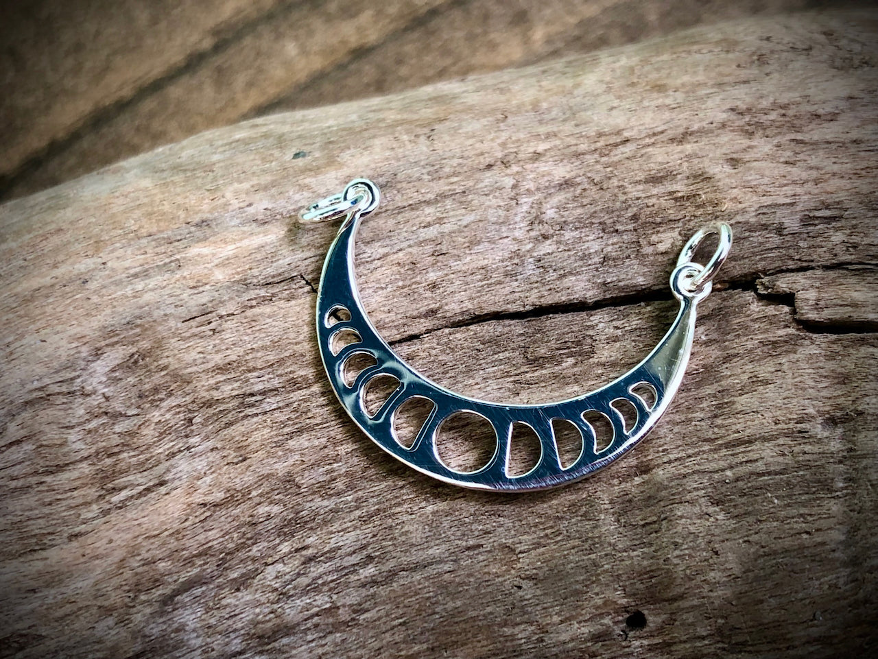 Moon Phases Pendant/Link - Silver Plated