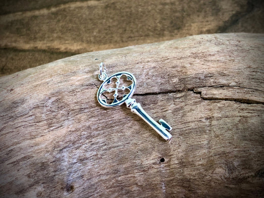 Silver Plated Bronze Key Charm