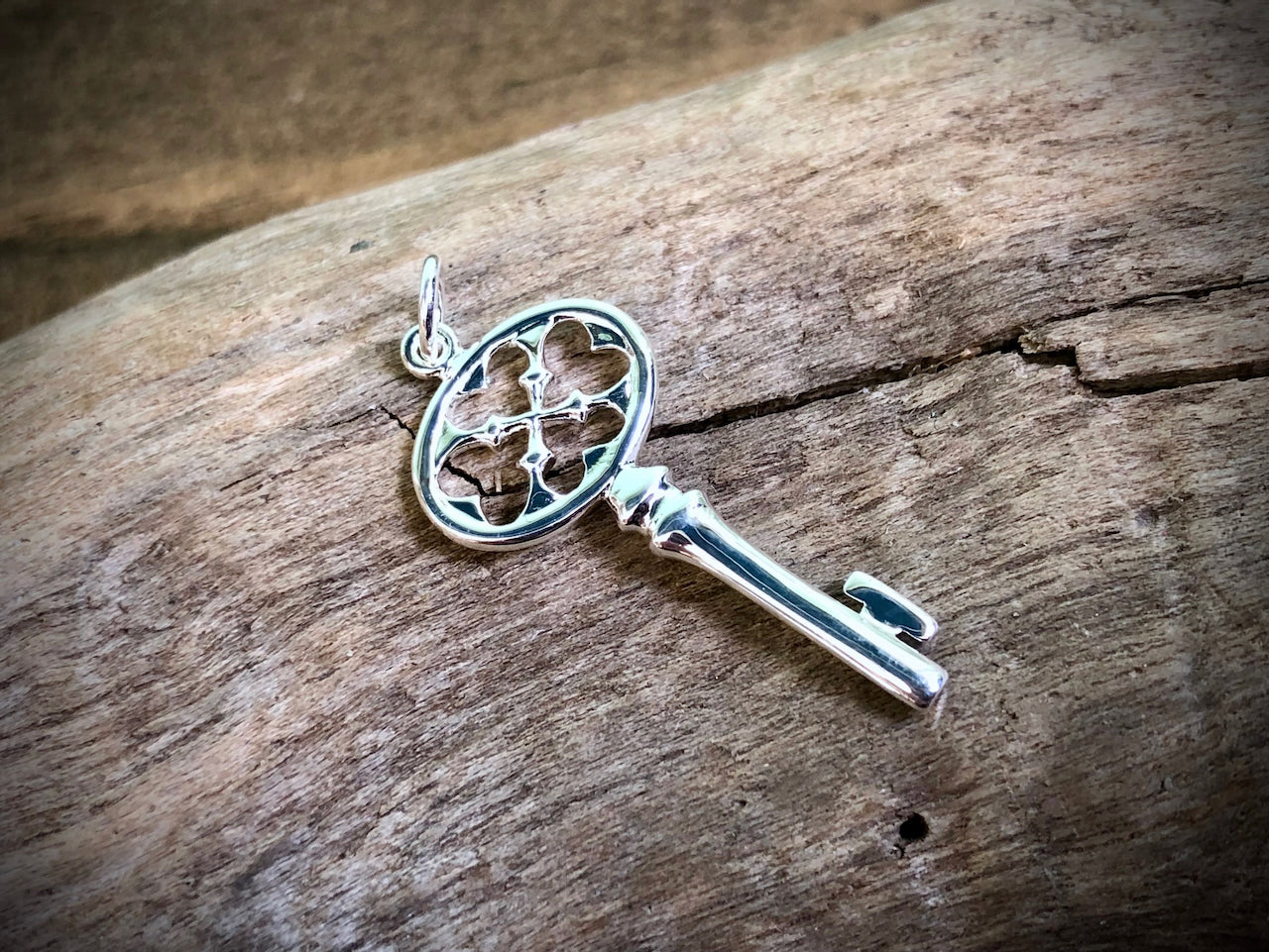 Silver Plated Bronze Key Charm