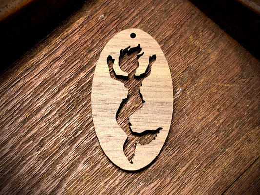 Wooden Pendant—Mermaid Cut-Out - 3862