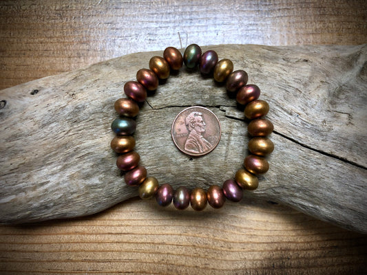 Czech Glass - Metallic Autumn Mix Rondelles - 6mm x 8mm