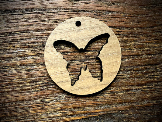 Wooden Pendant—Butterfly Cut-Out - 3857