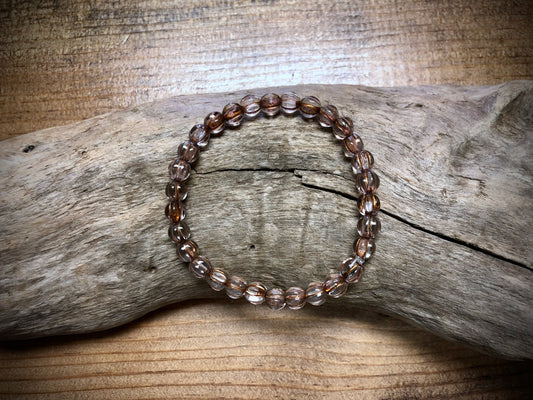 Czech Glass - Clear Melons with Copper Wash - 5mm