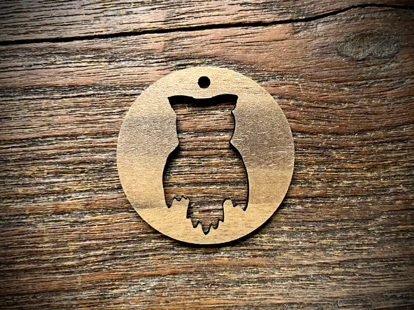 Wooden Pendant—Owl Cut-Out - 4303
