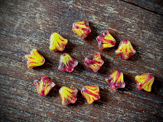 Lily Flower Czech Glass Beads