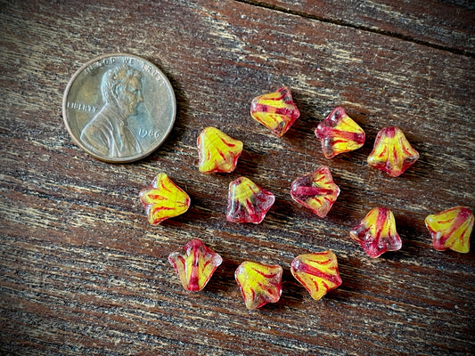 Lily Flower Czech Glass Beads