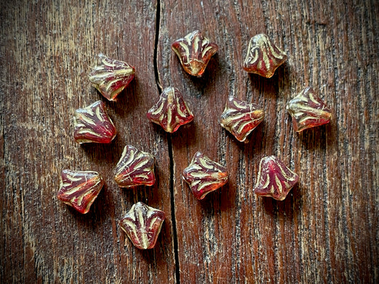 Lily Flower Czech Glass Beads