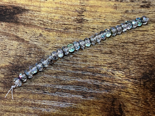 Gem Cut Rondelle Czech Glass Beads