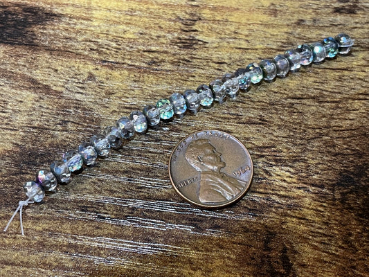 Gem Cut Rondelle Czech Glass Beads