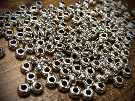 Pewter Spacers Set - 2mm x 4mm Donuts