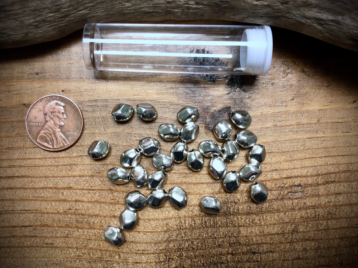 Pewter Spacers Set - 5mm x 7mm Vertical Nuggets