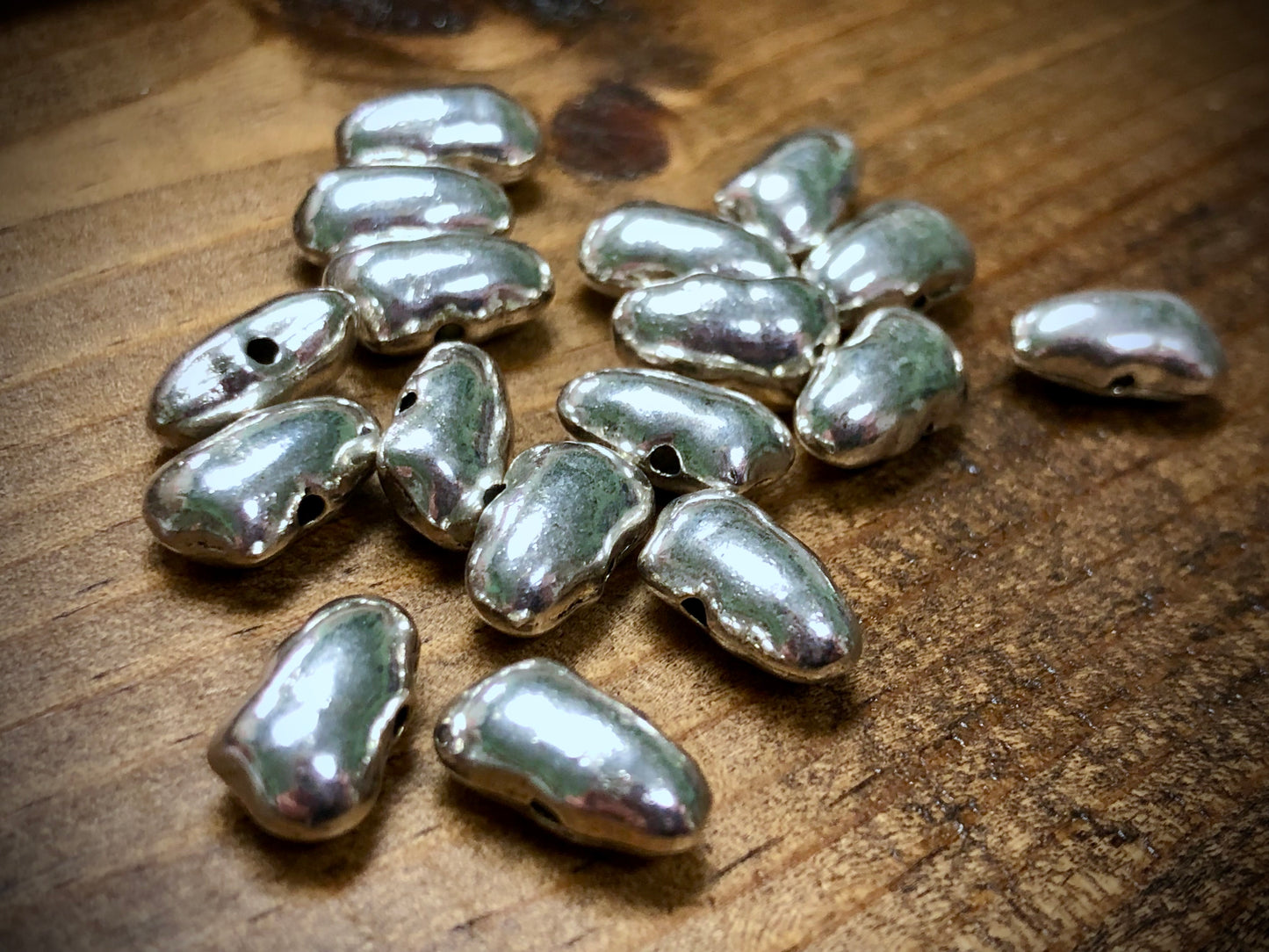 Pewter Spacers Set - 6mm x 12mm Horizontal Nuggets