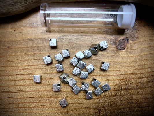 Pewter Spacers Set - 5mm Textured Diagonal Cubes